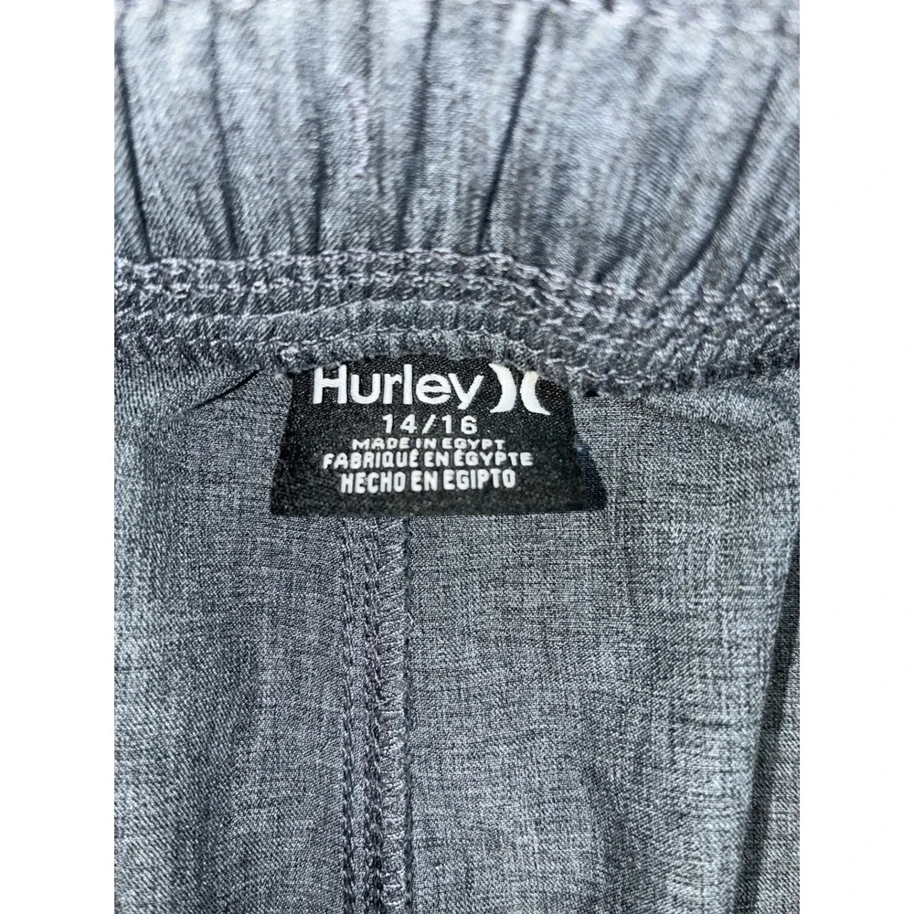Hurley Board‎ Shorts Boys L 14/16 Gray Drawstring Swim Trunks 26x9